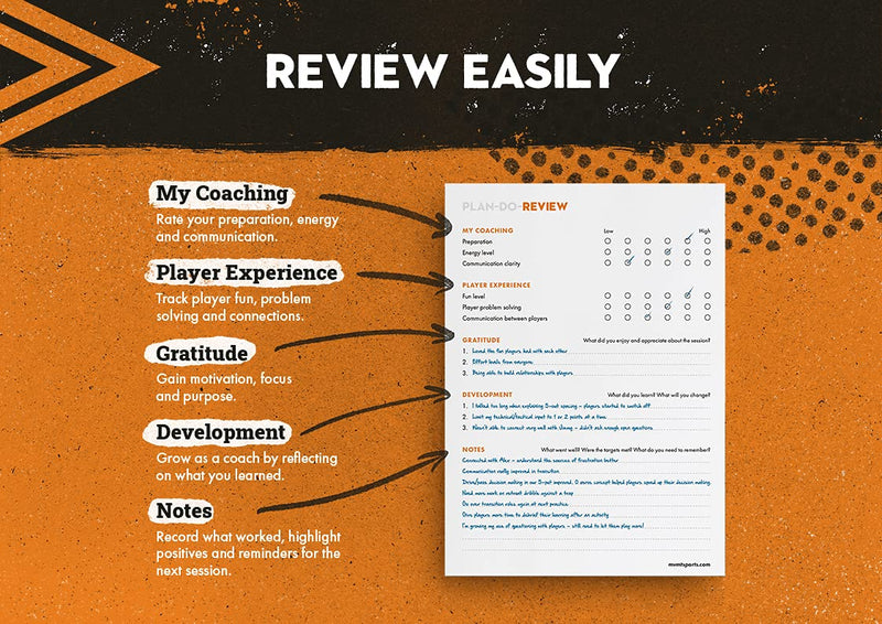 Basketball Coaching Practice Notepad by MVMT sports. | 50p Planner Notebook Journal for Basketball Coaches | Plan and Review Quickly and Easily. - BeesActive Australia