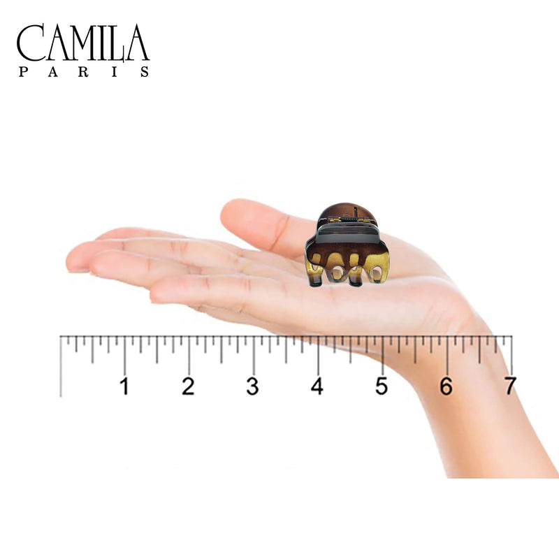 Camila Paris NV36 French Hair Clip for Women, Set of 2 Small Tortoise Girls Hair Claw Clips Fashion Durable Hair Accessories for Women, Luxury Ladies Strong Hold No Slip Grip Clamp, Made in France 1.25" Tortoise Shell - BeesActive Australia