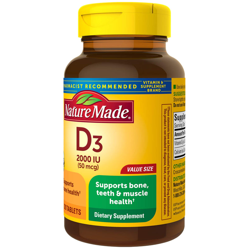 Vitamin D3, 220 Tablets, Vitamin D 2000 IU (50 mcg) Helps Support Immune Health, Strong Bones and Teeth, & Muscle Function, 250% of Daily Value for Vitamin D in One Daily Tablet - BeesActive Australia