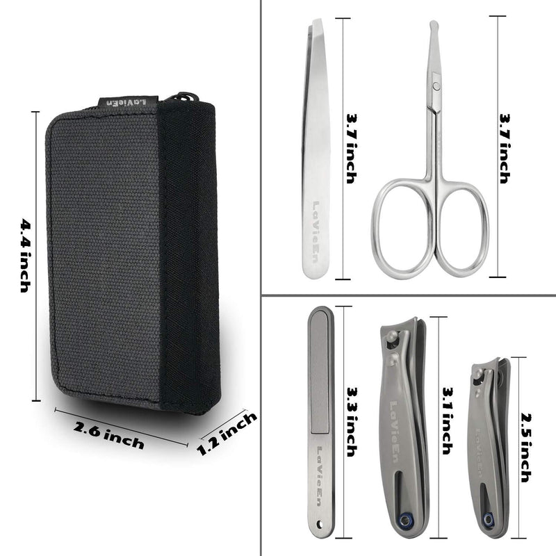 LaVieEn LM7 5 in 1 Luxury Manicure Set with Canvas Case in a gift box for Women and Men Grooming… Darknight - BeesActive Australia