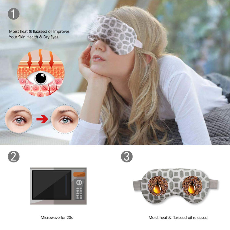 2 in 1 Heated/Ice Eye Mask Moist Heat Eye Mask Lavender & Flaxseed Sinus Pillow Microwavable for Dry Eye,Styes,Sinus Pain,Headache,Migraine,Puffy or Swollen Eyes Irritated and Inflamed Eyelid Bumps - BeesActive Australia