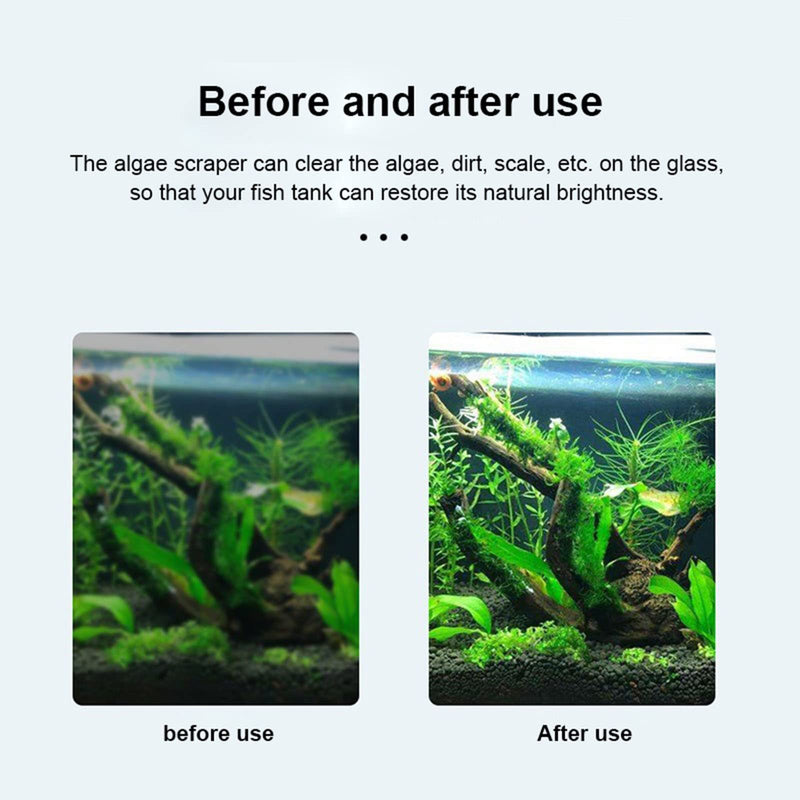 SWETOR Algae Scraper for Glass Aquarium,Fish Tank Scraper with 10 Replaceable Blades,Aquarium Cleaning Tools,Fish Tank Algae Scraper with Blade Safety Cover. 16.5 Inch - BeesActive Australia