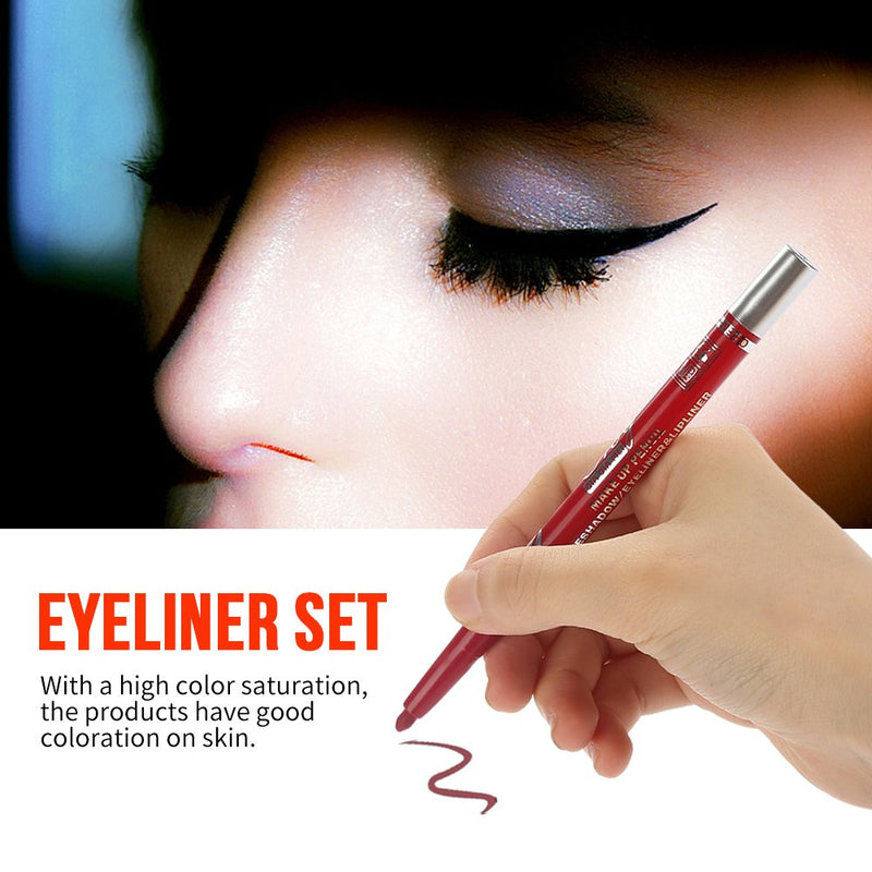 Eyeshadow Lip Liner Pencil, 12 Colors Waterproof Long lasting Eye Shadow Eyeliner Lipliner Pencil Cosmetic Pen Makeup Set - BeesActive Australia