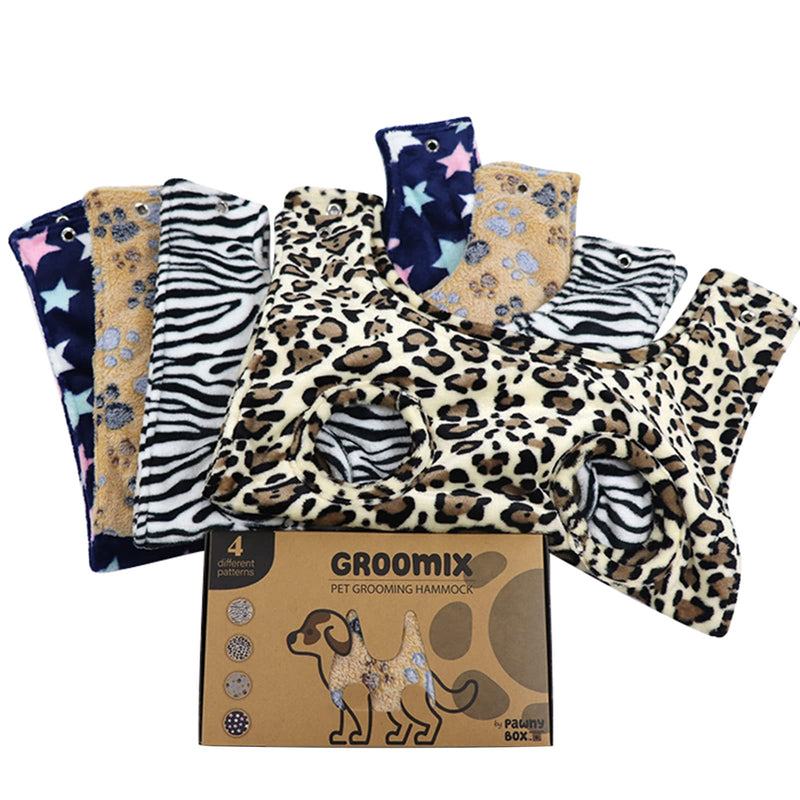Pawny Box Pet Hammock for Grooming. Dogs and Cats Harness. Dog Holder. Ear, Eye and Nails Care. Hanging Harness. Restraint Bag. Breathable and Comfortable Hammock. Helper. Zebra Small - BeesActive Australia