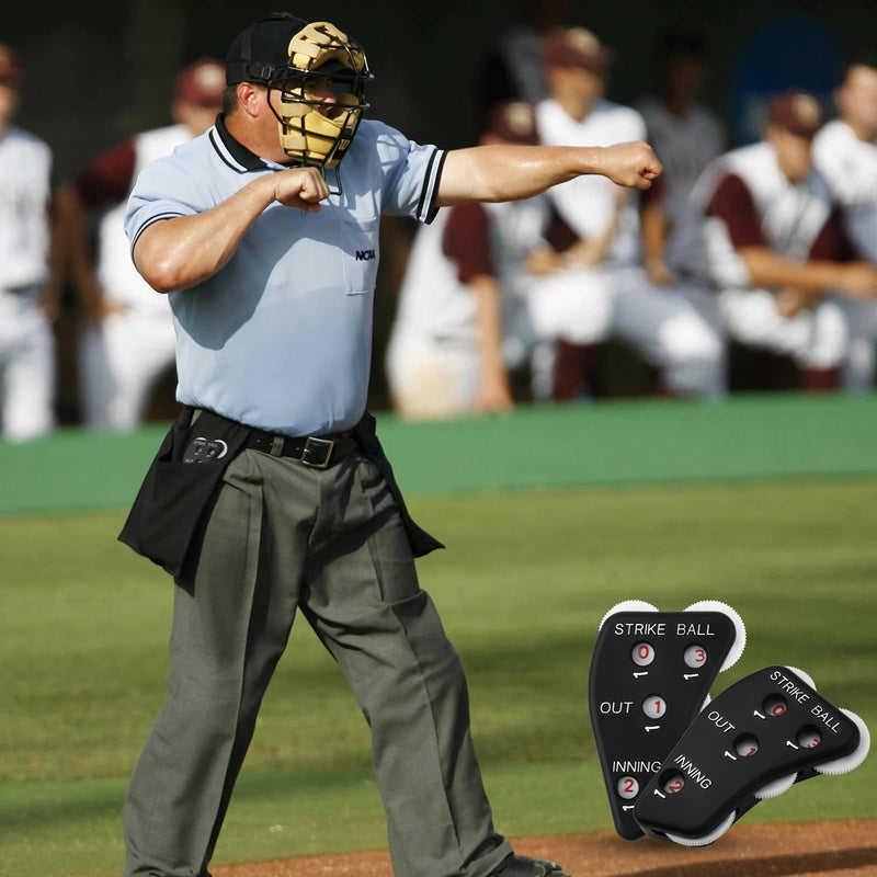 TOYMIS 2pcs Baseball Umpire Indicator, 4 Wheel Baseball Umpire Clicker Baseball Counter Clicker for Accurately Recording Strike Balls Outs and Innings Balls for Softball Coach (Black) - BeesActive Australia