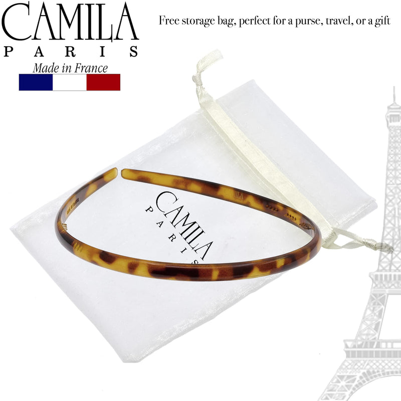 Camila Paris CP1450 French Headband for Women, Strong Hold Grip Women's Hair Band, Very Flexible, No Slip and Durable Styling Girls Hair Accessories, Made in France with Cellulose 0.50 Inch (Pack of 1) Tokyo - BeesActive Australia