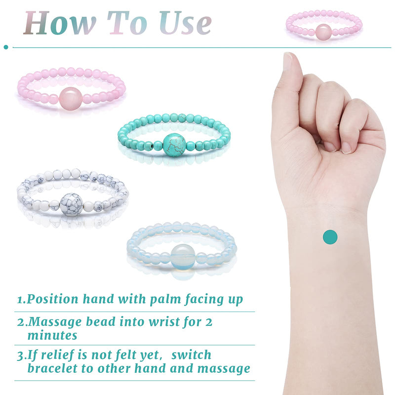 4 Pieces Anti Nausea Wristband Seasickness Motion Sickness Bracelets Wristband Adjustable Motion Nausea Relief Bands for Motion Sickness, Morning Sickness, Car Sickness, Travel Sickness (Simple Style) Simple Style - BeesActive Australia