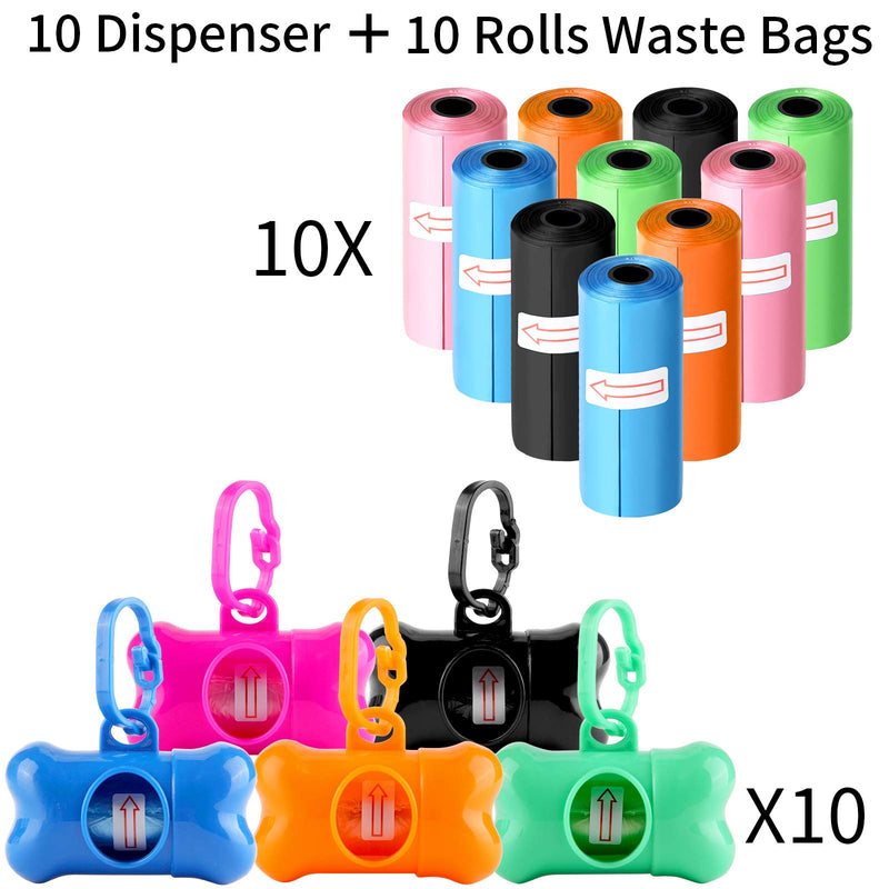 Arroyner 10 Pack Bone Shaped Poop Bag Dispenser Pet Waste Disposal Bag Dispenser ( Random Color ) Random Color (10 Pack) - BeesActive Australia
