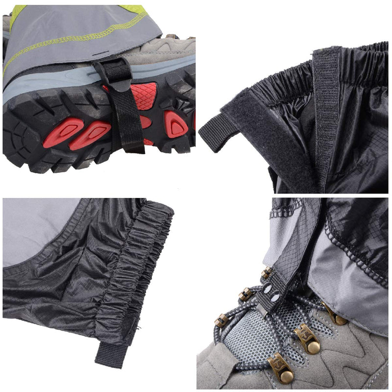 TRIWONDER Gaiters Low Gators Lightweight Waterproof Ankle Gaiters for Hiking Walking Backpacking 01 Black & Gray - BeesActive Australia