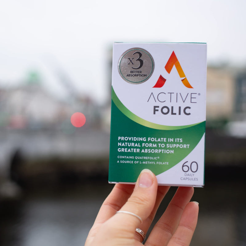 Active Folic | Folic Acid for Pregnancy | Fights Tiredness & Fatigue | Vegan Folic Acid Supplement | Containing L-Methylfolate | 60 Capsules - BeesActive Australia