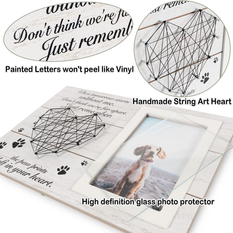 Pet Memorial Gifts, Pet Loss Memorial Frame Leave Paw Prints on Our Hearts, Paw Prints Sympathy Frame Gift for Loss of Dog and Cat White Paw Prints Photo Frame - BeesActive Australia