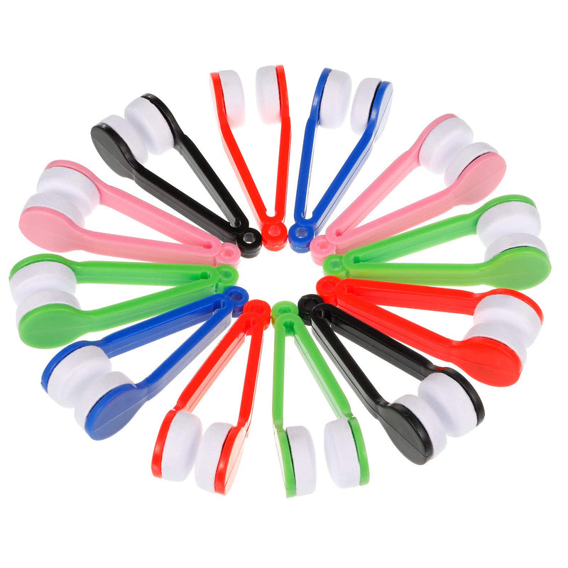 FRIUSATE 12 Pcs Glasses Brush Cleaner,Glasses Cleaning Clips Eyeglass Lens Cleaner Microfiber Spectacles Soft Brush - BeesActive Australia