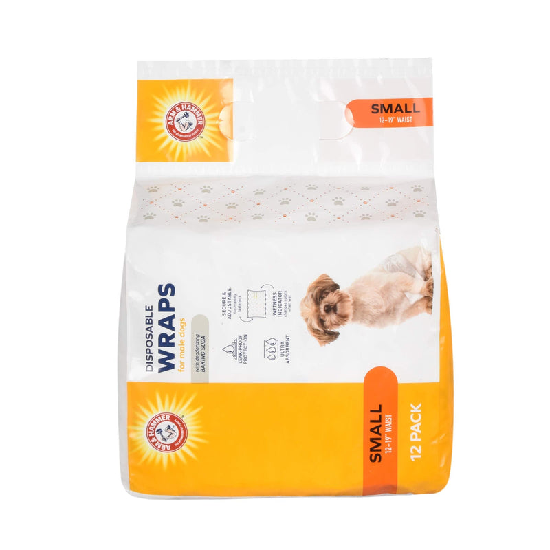 Arm & Hammer for Pets Dog Diapers, 12 Count-Ultra-Absorbent, Adjustable Dog Diapers with Leak-Proof Protection and Wetness Indicator-Male and Female Dog Wraps, Diapers for Pets from Arm and Hammer Male Small - 12 Count - BeesActive Australia