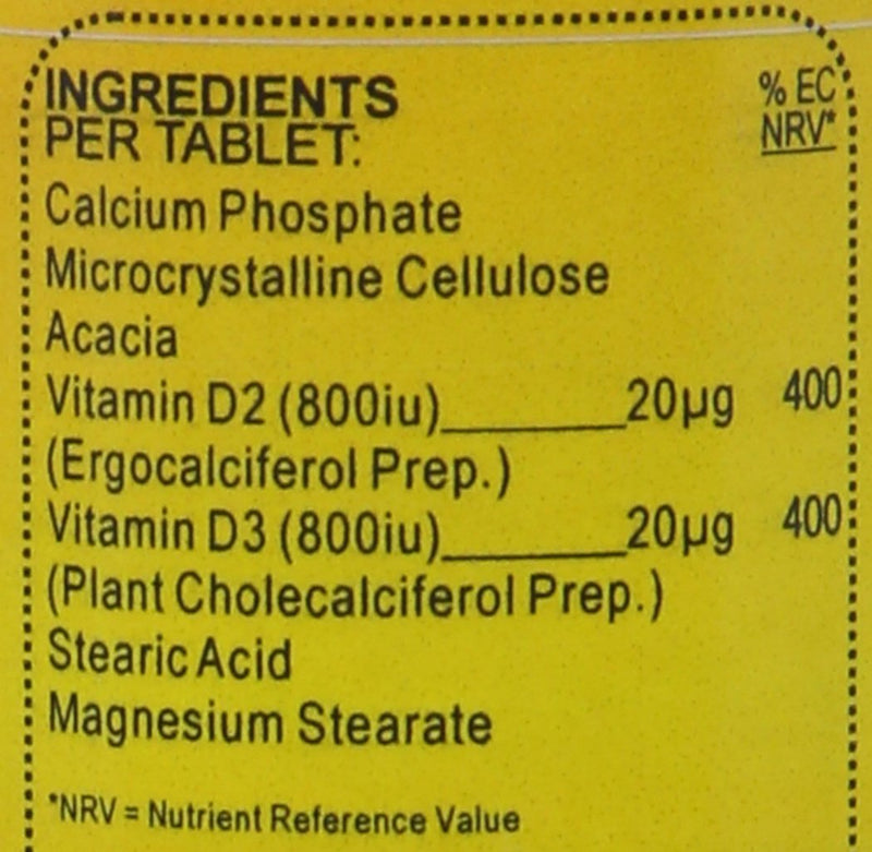 Veganicity Vitamin D Complex 1600iu (40µg) : Vitamin D Supplement : 90 Vegan Tablets - BeesActive Australia