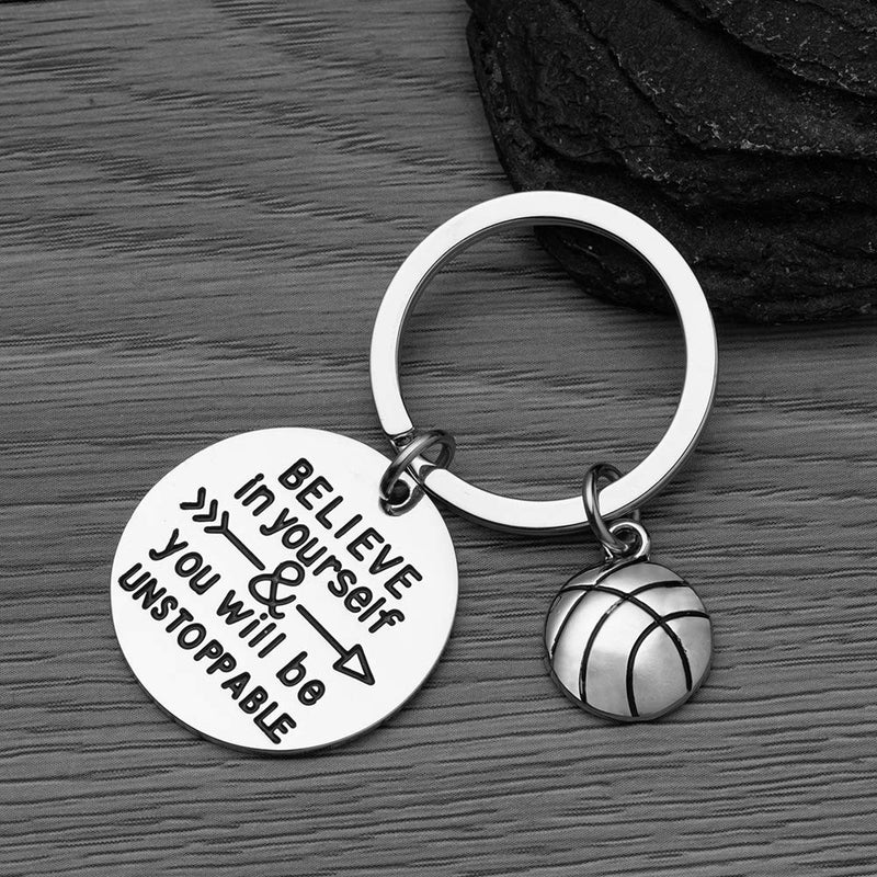Sportybella Basketball Keychain, Basketball Player Gifts, Believe in Yourself & You Will Be Unstoppable Keychain for Men and Women - BeesActive Australia