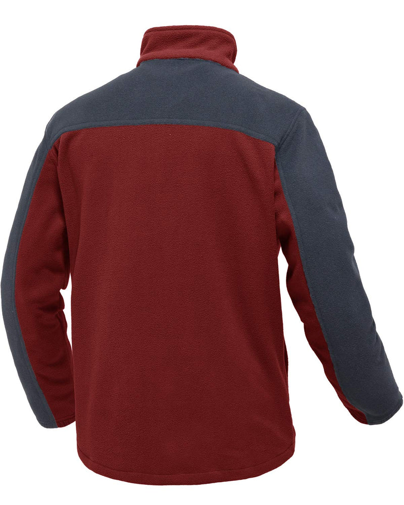 TBMPOY Men's Full-Zip Fleece Jacket Soft Polar Winter Outdoor Coat with Pockets A5-wine Red/Gray XX-Large - BeesActive Australia