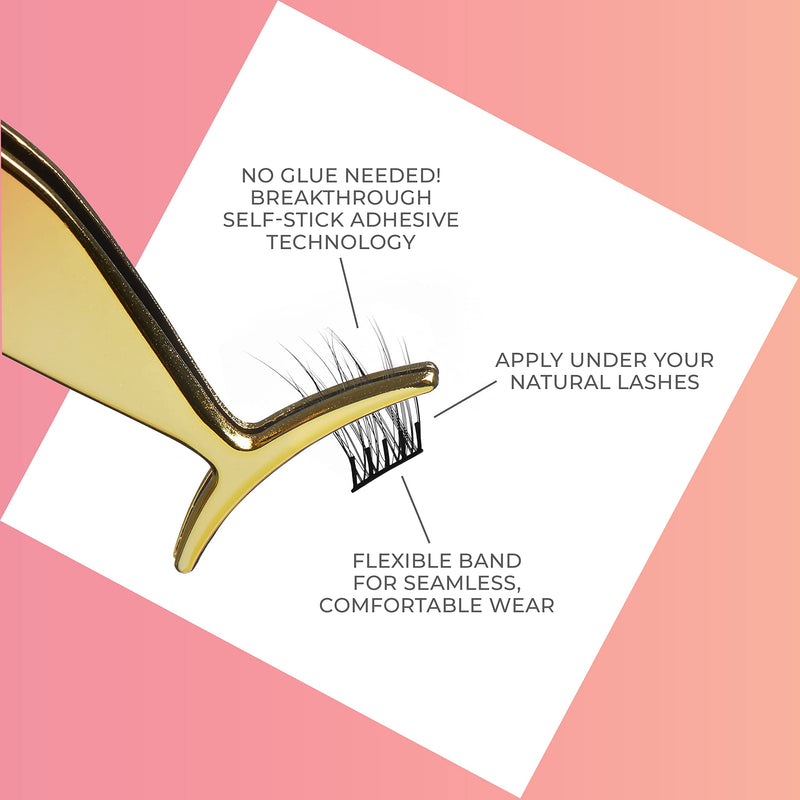KISS imPRESS Press-On Falsies Eyelash Clusters Kit, Natural, Black, Fuss Free, Invisible Band, Natural, 24 Hours, No Damage, No Sticky Residue, Gorgeous, Flawless, Quick & Easy | 20 Clusters - BeesActive Australia
