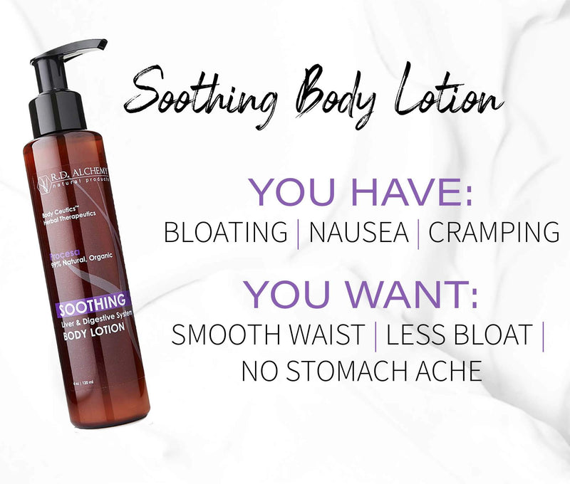 99% Natural & Organic Stomach Soothing Lotion for Bloating, Gas, IBS & Nausea - Extracts of Milk Thistle, Chamomile, & Licorice Soothe & Ease Symptoms for Improved Digestion & Stomach Relief. - BeesActive Australia