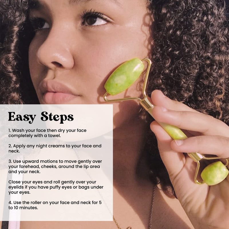 Jade Roller for Face & Gua Sha Facial Tools Guasha Skin Massager Tool - Original Handcraft Natural Jade … - BeesActive Australia