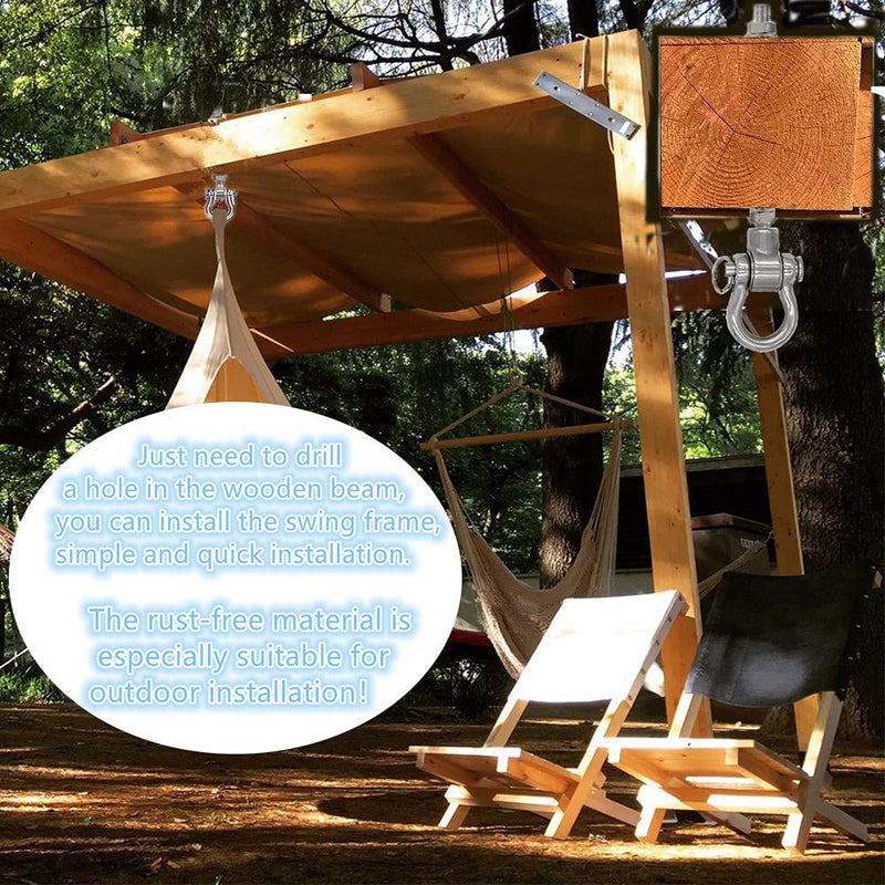 Dakzhou 2 Permanent Anti-Rust Heavy-Duty Bearing Swing Hanger Mute (10mm) 180° Swing, 1500 lb, sandbag Yoga Swing Hammock Chair - BeesActive Australia