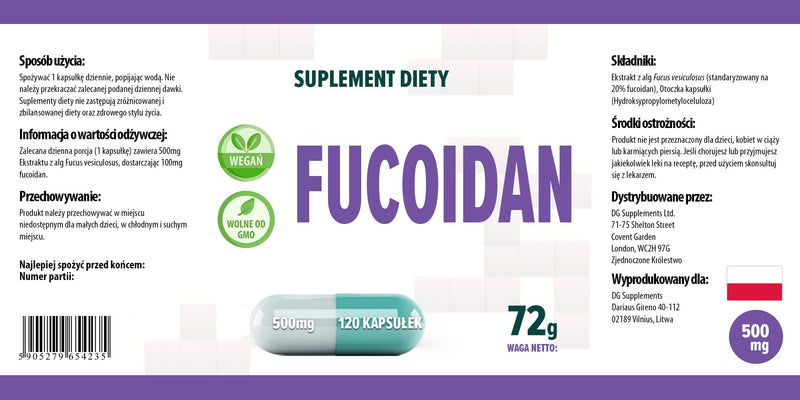 Fucoidan from Bladderwrack (Fucus vesiculosus) 500mg 120 Vegan Capsules, High Strength Supplement, Gluten and GMO Free - BeesActive Australia