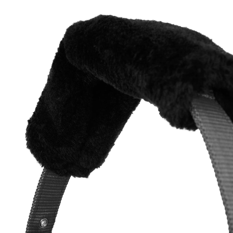 LeMieux Comfort Headcollar for Horses - Soft Fleece Lining - Adjustable & Durable x-full Black/Grey - BeesActive Australia
