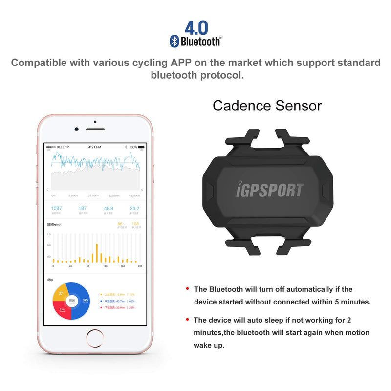 iGPSPORT Bike Cadence Sensor or Speed Sensor for Cycling Compatible ANT+ & Bluetooth Wireless IGPC61 or IGPSPD61 Cadence Sensor * 1 - BeesActive Australia
