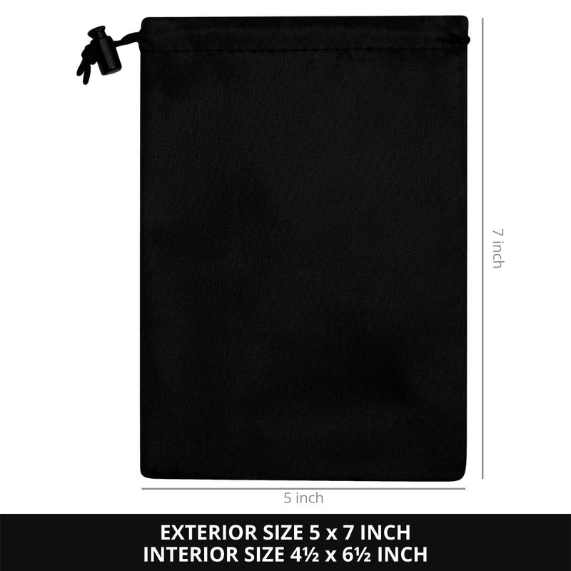 Drawstring Bag with Toggle - Nylon Cinch and Ditty Pouch (5 x 7, Black) 5 x 7 - 12 pack - BeesActive Australia