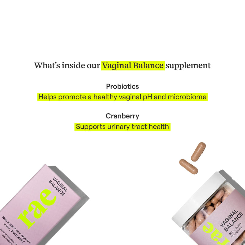 Rae Vaginal Balance Capsules - Vaginal Health Probiotics for Women with Cranberries - Natural Organic Women's Probiotic for ph Balance - Vegan, Non GMO and Gluten Free - 30 Day Supply - BeesActive Australia