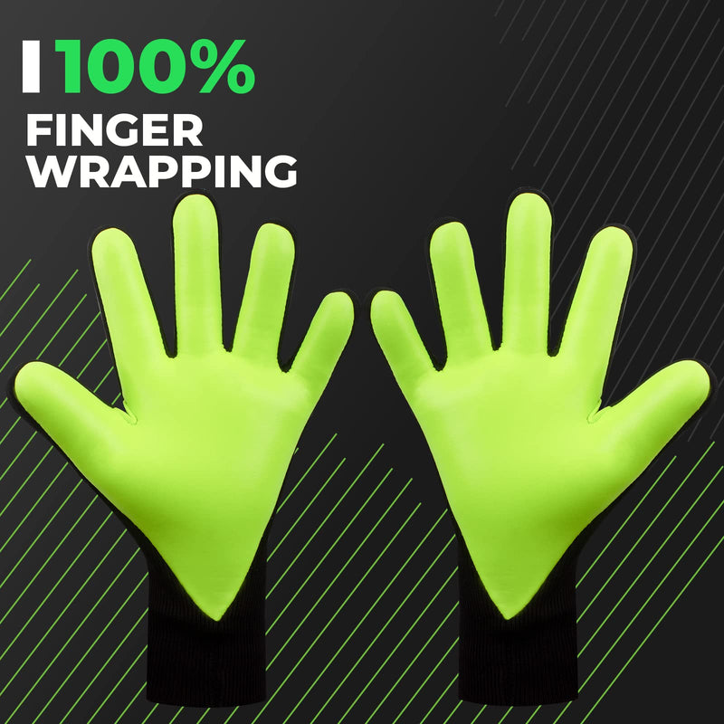 WVVOU Goalie Gloves, Goalkeeper Gloves, Soccer Gloves, Breathable Soccer Goalie Gloves, Negative Cut, 4mm Latex, for Youth and Adult Green 10 - BeesActive Australia