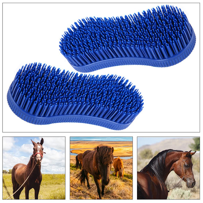 2 Pcs Silicone Horse Cleaning Grooming Brush Horse Grooming Brush Equestrian Massage Tool for Horse Grooming Care - BeesActive Australia