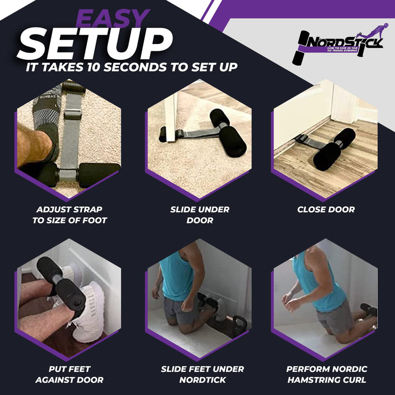 Hamstring Curl Strap - Premium Home Workout Gear - 10 Second Setup Nordic Curl - Rated for 300+ pounds - Used for Hamstring Curls, Spanish Squats, Ab Workout, Nordic Curl - BeesActive Australia