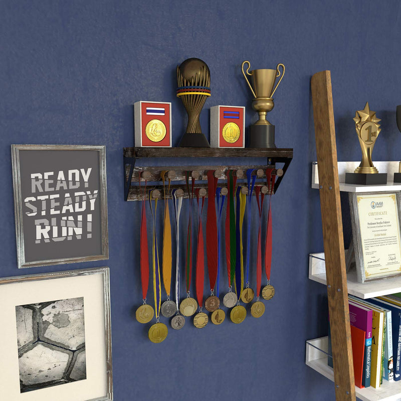 J JACKCUBE DESIGN Rustic Wood Wall Mount Display Rack -MK670A - BeesActive Australia