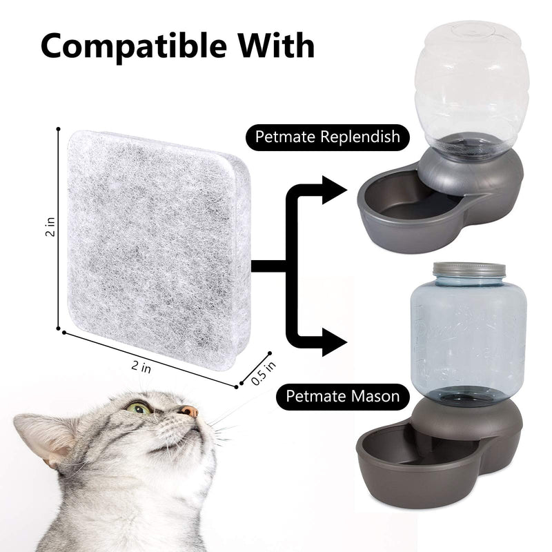 MyfatBOSS Charcoal Water Filter Replacement, Dog and Cat Water Bowl Filter Pet Water Filter Compatible with Petmate Replendish Mason Pet Fountains, Pack of 6 - BeesActive Australia