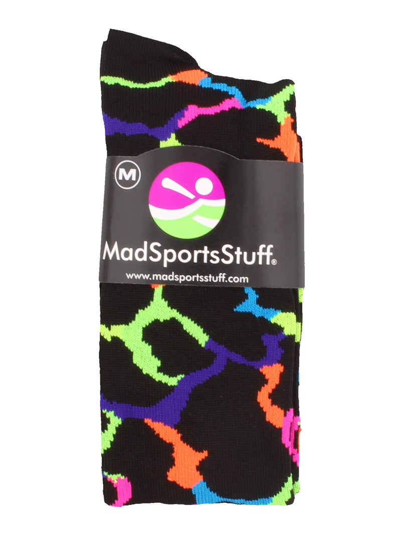 [AUSTRALIA] - MadSportsStuff Giraffe Over The Calf Athletic Socks (Multiple Colors) Multi-neon Giraffe Medium 