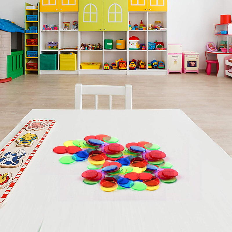 Coopay 300 Pieces Transparent Color Counters Plastic Math Counters Game Counting Bingo Chips Plastic Markers - BeesActive Australia