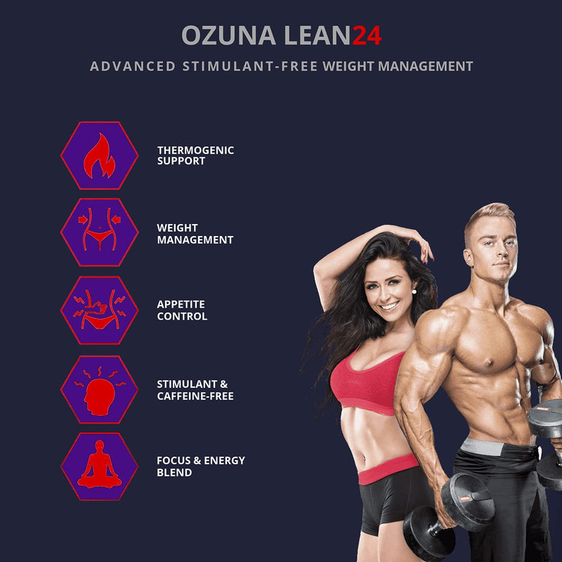 Lean24 Stimulant-Free Fat Burner Without Caffeine, Weight Loss Supplement, Keto Metabolism Booster & Diet Pills | 60 Capsules - BeesActive Australia