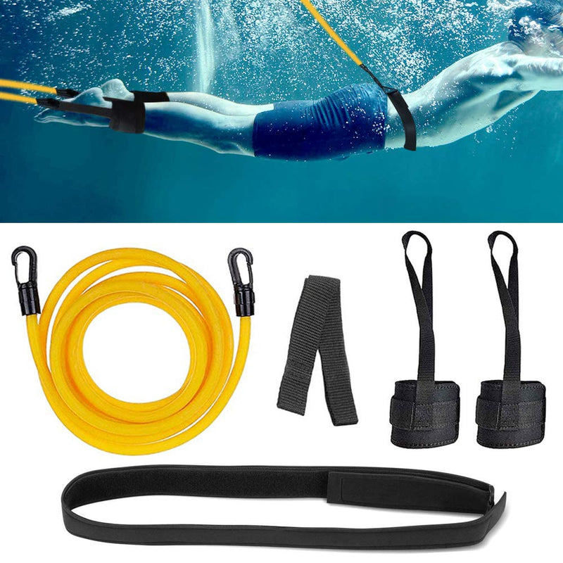KINMAD Swimming Resistance Training Belt Cord, 2M Adjustable Pool Swim Training Tether Swim Harness Static Swimming Belt Cord for Kids and Adults Swimming Training - BeesActive Australia