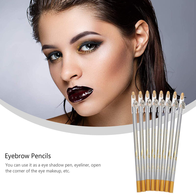 Lurrose 8pcs Eyebrow Pencils Eyeliner Pen with Sharpener Makeup Brighten Pencils - BeesActive Australia