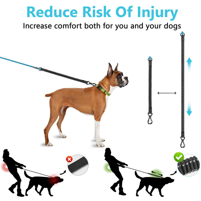 NTR Dog Long Leash, 15FT/30FT/50FT/100FT Reflective Leash with Swivel Lockable Hook and Comfortable Padded Handle, Bungee Dog Leash for Walking, Hunting, Camping, Backyard for Small Medium and Large Dog 15ft*1/3" Blue - BeesActive Australia