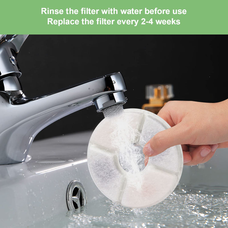 Wonder Creature Cat Water Fountain Replacement Filter, 8+4 Filters Pack, Compatible with 81oz/2.4L Cat Fountain and Other Similar Round Cat Fountain with Stainless Steel Lid - BeesActive Australia