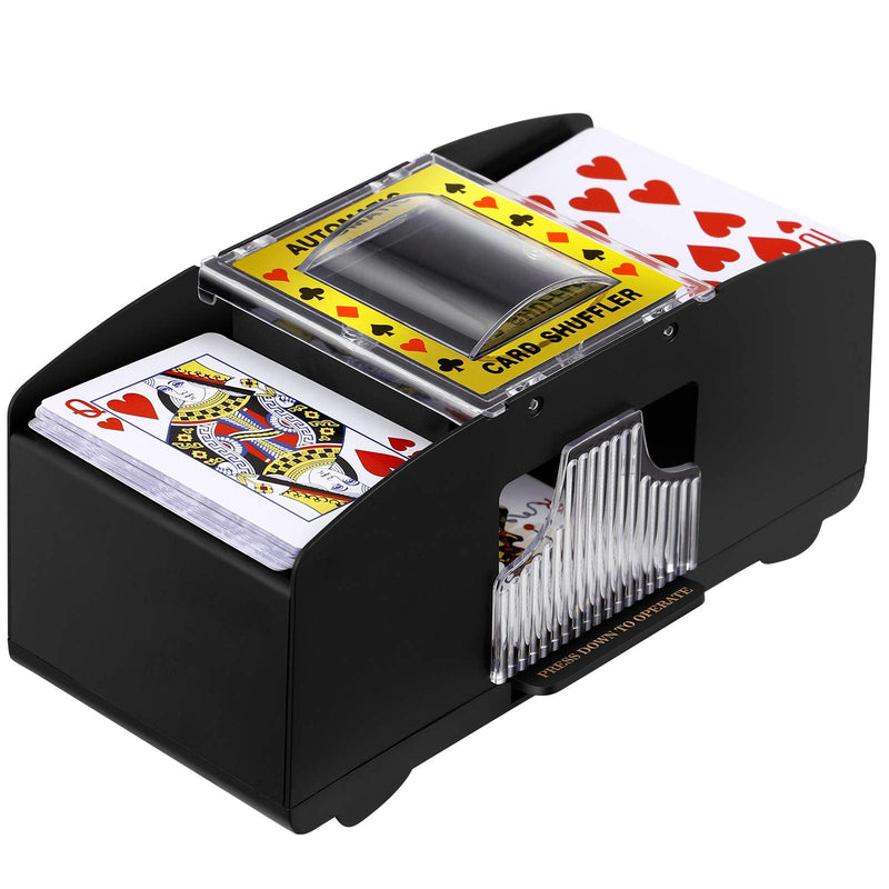 LIOOBO Card Shuffler 2 Deck Casino Dealer Travel Machine Dispenser Black - BeesActive Australia
