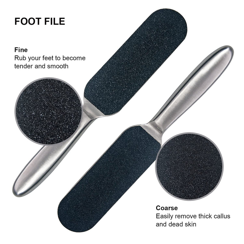 Professional Pedicure Foot File and Callus Remover for Hard Skin, Stainless Steel Foot Rasp File with Ten Free Refill Grits Replacement Pads with Two Sides Simple Bath Pedicure Salon Foot Scrubber(25) - BeesActive Australia