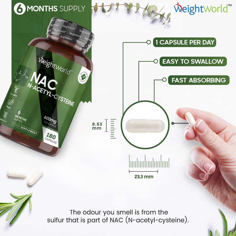NAC Supplement - 6 Months Supply - NAC N Acetyl Cysteine 600mg - 180 Vegan Capsules - Amino Acid Nutritional Supplement - Highly Bioavailable, Non Toxic & Stable Form -Glutathione Supplement - BeesActive Australia