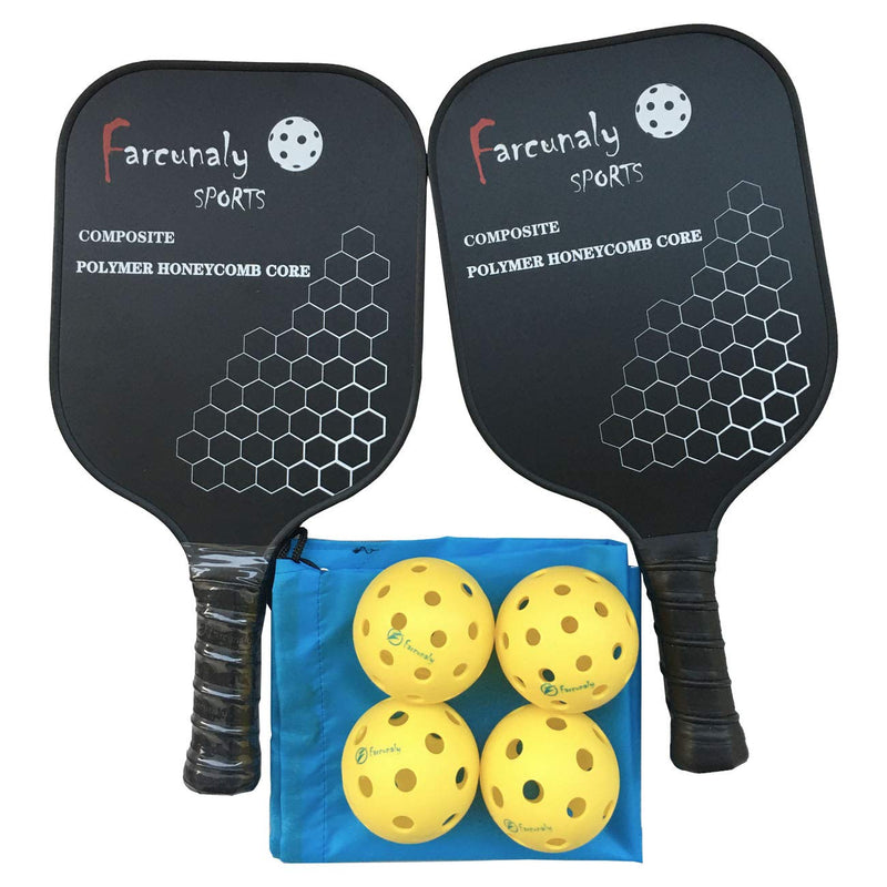 Pickleball Balls Farcunaly X1 40 Holes and X1 26 Holes, Durable Ball with Nice Bounce, Special Design for Outdoor and Indoor Courts (4 &8 Packs Available)- Bright Yellow 2 four packages - BeesActive Australia