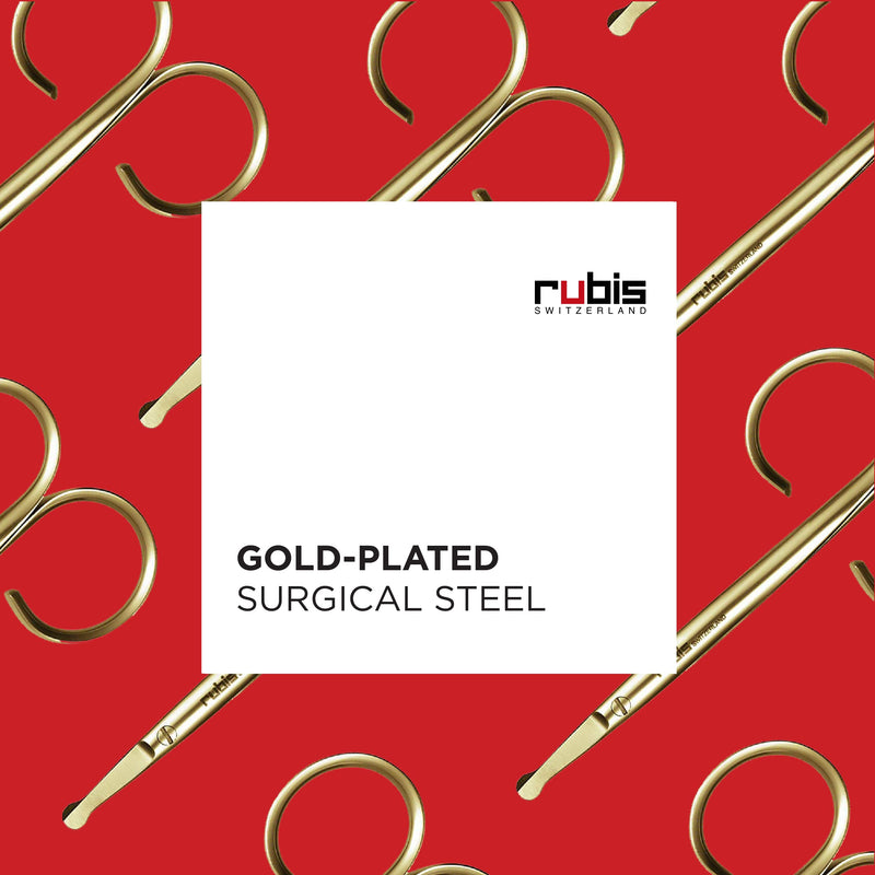 Rubis Duck Stainless Steel Nail Scissors for Precise Fingernails, Cuticles, and Eyebrows, 1F009, Gold,Rubis Switzerland Swiss Made World Renowned Precision - BeesActive Australia