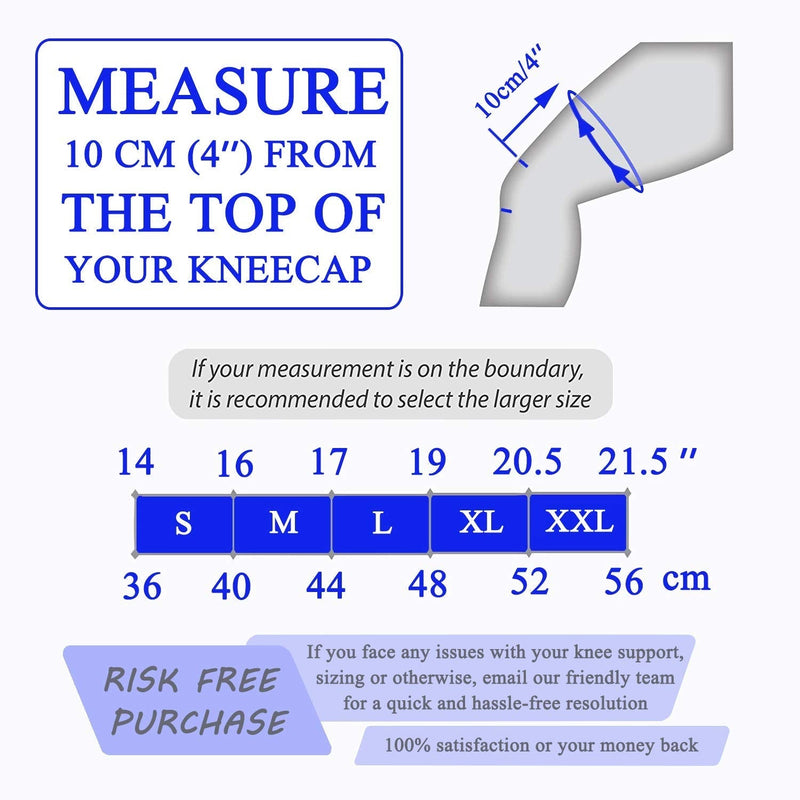 Ultra Knee Elite Knee Compression Sleeve, Knee Braces for Knee Pain Wraps Patella Stabilizer with Silicone Gel Spring Support, Hinged Kneepads Protector for Meniscus Tear Arthritis Men Women Old (classic) L (Pack of 2) - BeesActive Australia