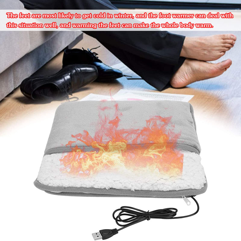 USB Heated Foot Warmer Winter Warm Heating Foot Pad Cosy Electric Feet Cushion 122? Constant Temperature Washable Soft Fleece Foot Mat for Men Women - BeesActive Australia