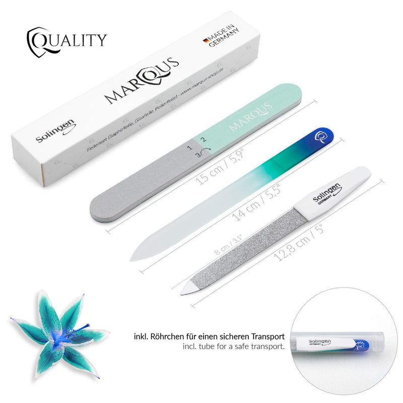 Nail Files and Buffers Professional Set - 1 glass nail file, 1 diamond nail file, 3-way buffer multicolor - BeesActive Australia