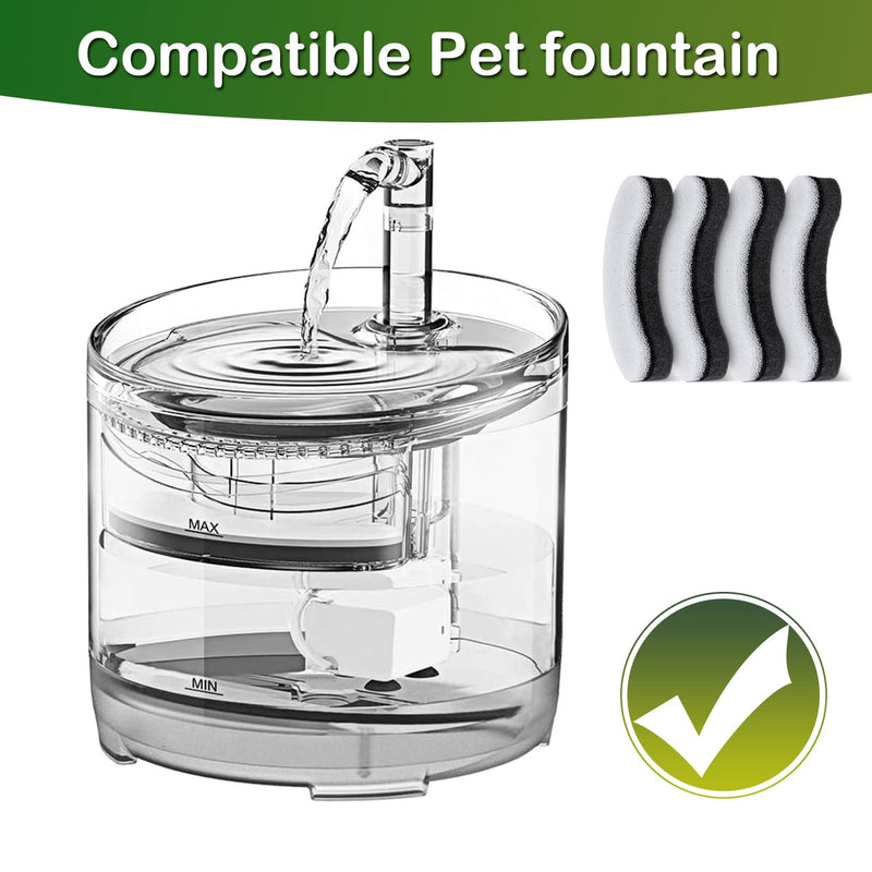 Cat Water Fountain Filter,Arc-Shaped Sponge Activated Carbon Cat Fountain Filter Compatible WF050 & WF100 Automatic Pet Water Fountain 6 Pack - BeesActive Australia